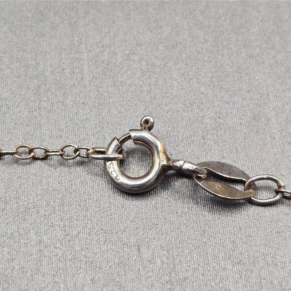 VTG Sterling Silver Larimar Pendant Necklace 18" Teardrop Signed F 6.79g - Picture 6 of 15